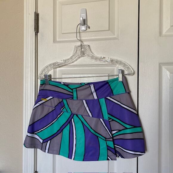 Lole Skort Color Block Multi-Color Mondrian Tennis Athletic‎ Women's Medium - Picture 8 of 8